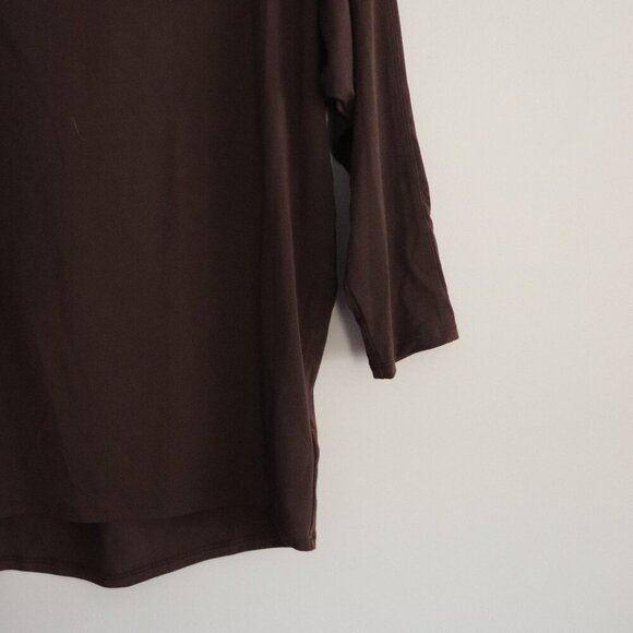 Athleta Women's Brown XXS Ease In Oversized 3/4 Sleeve Activewear Stretch Top - Picture 9 of 15